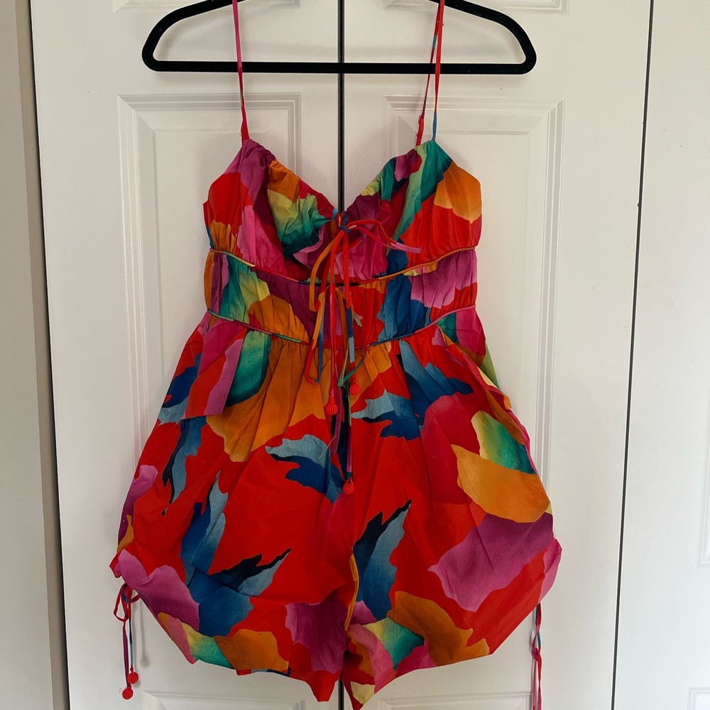 Farm Rio Red Ombré Chita Organic Cotton Romper